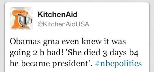 KitchenAid tweets against President Obama