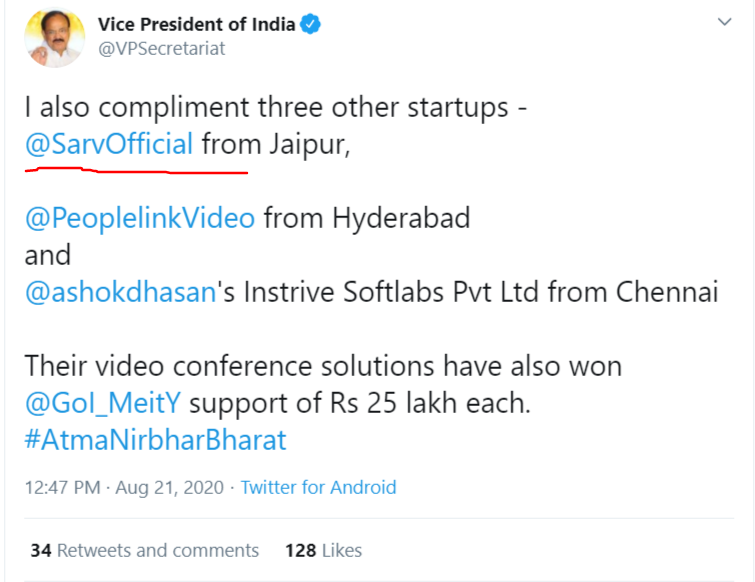Vice-President-of-India-Twite-for-sarv.com